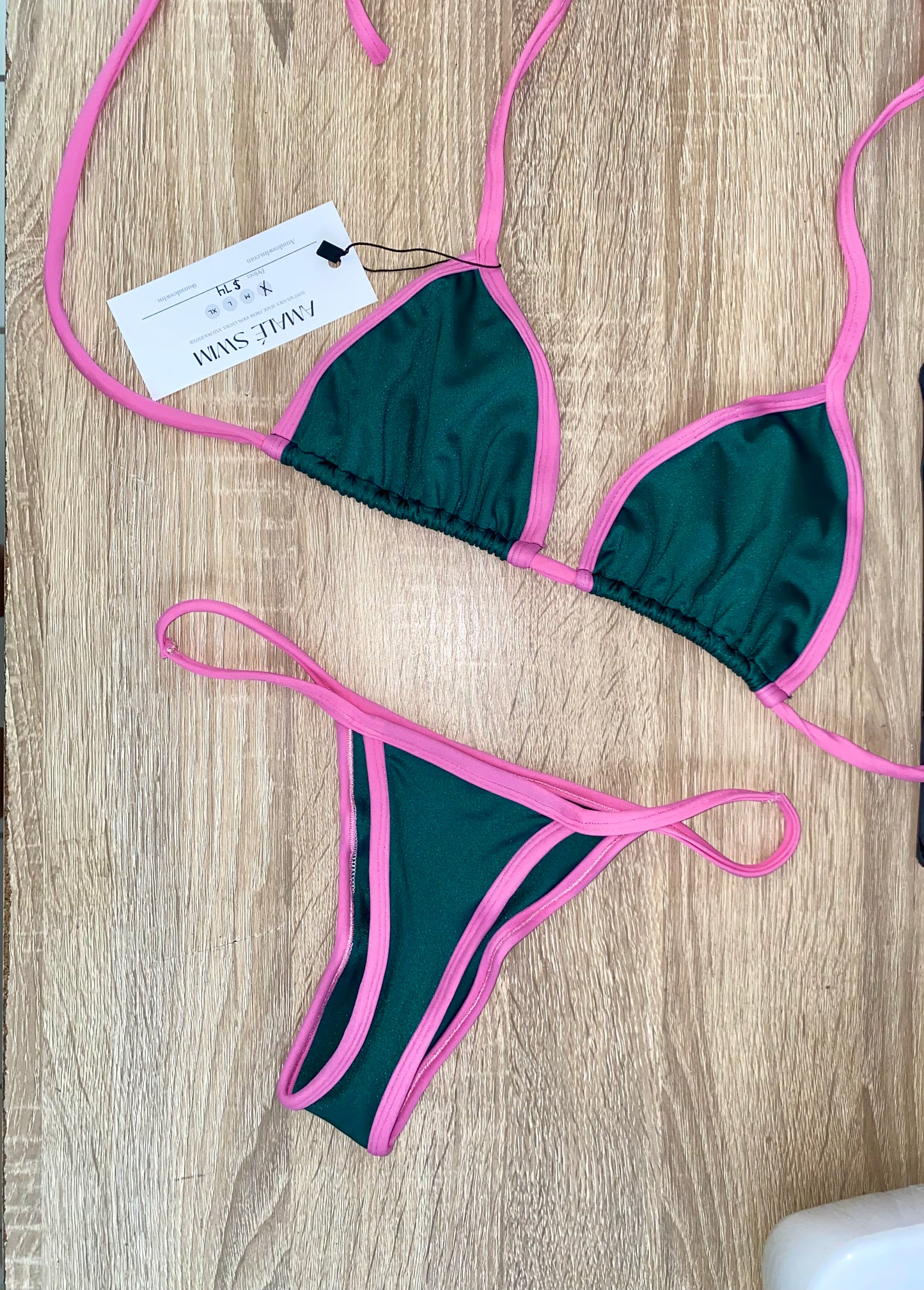 Pink border Green Swim